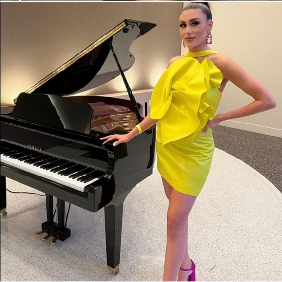 Zara Voluminous Mini Dress Limited Edition 3341/662 Size S Yellow - Picture 4 of 12